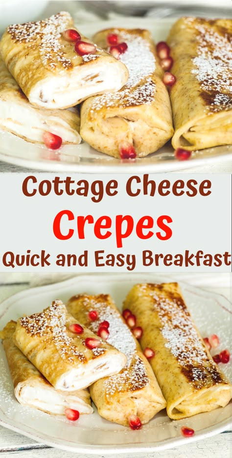 Cheese Crepes, Cottage Cheese Recipes Healthy, Healthy High Protein Breakfast, Cottage Cheese Recipes, High Protein Breakfast, Quick And Easy Breakfast, Protein Breakfast, Filling Recipes, Healthy Breakfast Recipes