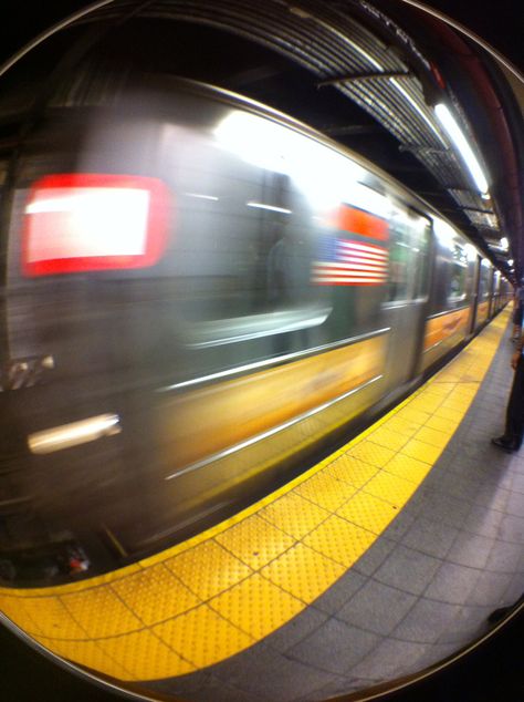 Fisheye New York, Platforms Aesthetic, New York City Images, Iphone C, Train Platform, Glitch Wallpaper, Mf Doom, Nyc Subway, Big Apple