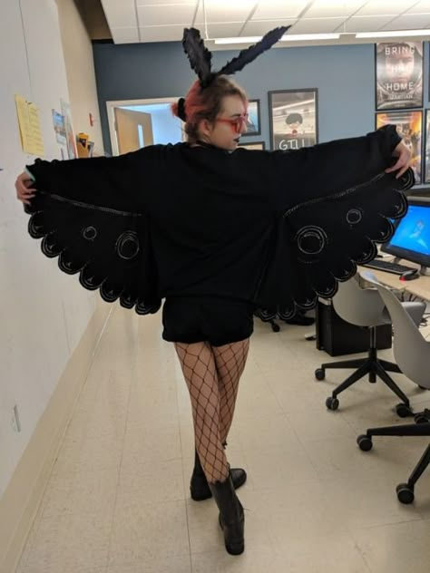 Mothman Costume, Moth Man, Dress Up Storage, Black Halloween Dress, Diy Costume, Costume Diy, Halloween 2019, Hot Mess, Diy Costumes