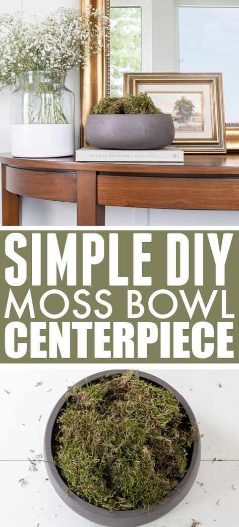 (37406) Pinterest Moss Centerpieces Diy, Moss Bowl Centerpiece, Moss Bowl, Moss Centerpieces, Diy Moss, Decorative Bowl Filler, Bowl Centerpiece, Table Console, Handmade Wall Art