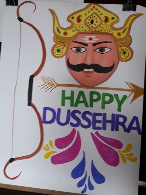 Ravan Drawings For Kids, Ravana Drawing, Dussehra Drawing, Cards Drawing, Dussehra Celebration, Art Competition Ideas, Christmas Cards Drawing, Drawings For Boyfriend, Craft Video