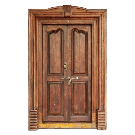 Ancient Indian Front Door | From a unique collection of antique and modern doors and gates REQUEST MORE INFO - curto.tonio@gmail.com Indian Front Door, Abdul Hannan, Ancient Doors, Main Door Designs, Wooden Double Doors, Window Balcony, Single Door Design, Main Entrance Door Design, Front Door Design Wood