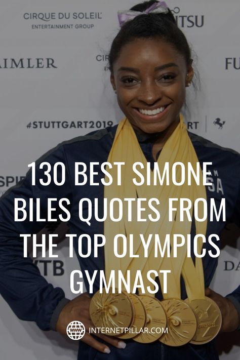 130 Best Simone Biles Quotes from the Top Olympics Gymnast - #quotes #bestquotes #dailyquotes #sayings #captions #famousquotes #deepquotes #powerfulquotes #lifequotes #inspiration #motivation #internetpillar Motivational Quotes For Gymnasts, Good Quotes For Athletes, Tryouts Quotes Motivation Sports, Quotes About Cheerleading, Gymnast Quotes Motivational, Inspirational Gymnastics Quotes Motivation, Olympic Quotes Motivation, Simone Biles Quotes, Athlete Inspiration Quotes