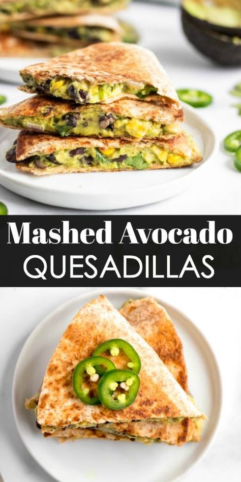 Avocado Quesadilla, Burrito Vegan, Avocado Recipe, Avocado Dessert, Mashed Avocado, Krispy Kreme, Avocado Recipes, Avocado Salad, Quesadillas