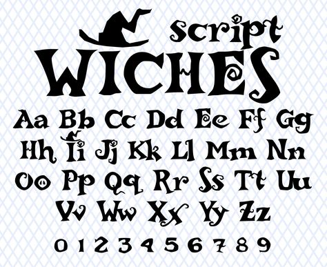 Halloween Lettering Fonts, Scary Fonts Alphabet, Spooky Lettering Halloween Fonts, Halloween Numbers, Happy Halloween Font, Spooky Cross Stitch, Witch Font, Cross Stitch Font, Halloween Fonts Alphabet