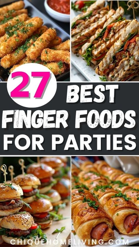 Hosting a party and need some scrumptious, easy-to-make bites to impress your guests? Check out these 27 delicious finger food ideas! From mini tacos to elegant Caprese skewers, these recipes are perfect for any occasion and will keep your guests coming back for more. Party Finger Food Ideas, Party Finger Food, Finger Food Ideas, Superbowl Food, Best Party Appetizers, Finger Foods Easy, Party Appetizers Easy, Easy Party Food, Party Finger Foods