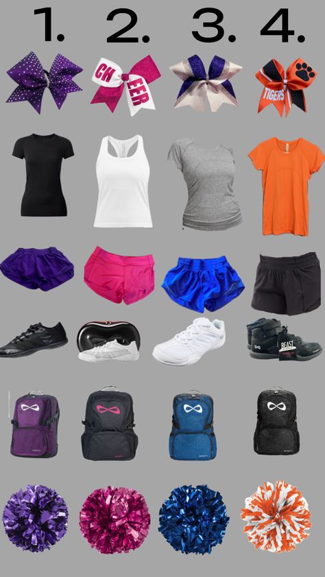 Pick your favorite cheer fit!!!🎀📣 Cheer Bag, Cute School Stationary, Competitive Cheer, Preppy Summer Outfits, Cheer Pictures, Trendy Outfits For Teens, Preppy Summer, Cute Everyday Outfits, Really Cute Outfits