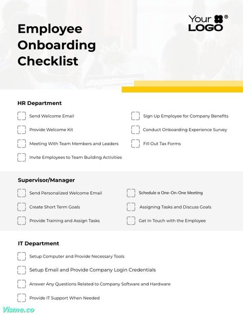 Sleek Employee Onboarding Checklist Consulting Template  Visme Onboarding Checklist, Company Benefits, Welcome Emails, Employee Onboarding, Short Term Goals, Tax Forms, Email Sign, Dream Chaser, Team Building Activities