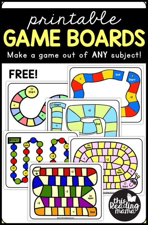 Grab these FREE printable game boards that you can use with ANY subject. Two levels are included: shorter game boards and longer game boards. Enjoy! Free Printable Game Boards, Boardmaker Printables Free Downloads, Printable Board Games Template, How To Make A Board Game, Game Board Ideas, Free Printable Board Games, Board Game Printable, Blank Game Board, Free Board Games