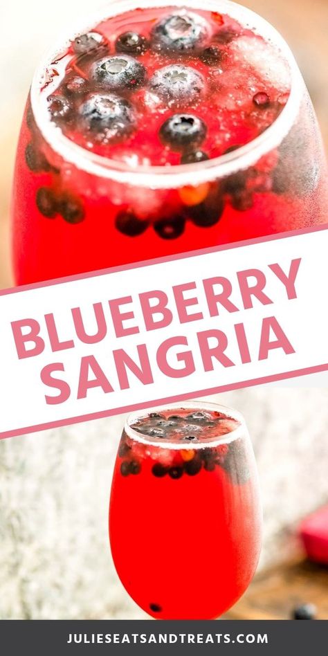 Blueberry Sangria is a delicious fruity white sangria recipe. It's quick easy and delicious. Perfect for a summer day when you are entertaining. It has pink lemonade, blueberries and Lemon Lime Soda in addition to the Chardonnay base. Try this easy sangria recipe today! You won't stop with one glass! #sangria #recipe Blueberry Sangria Recipes, Chardonnay Sangria, Frozen Pink Lemonade, Relaxing Drinks, Blueberry Sangria, Pink Lemonade Blueberry, Blue Punch Recipe, Easy Sangria, Summer Sangria Recipes