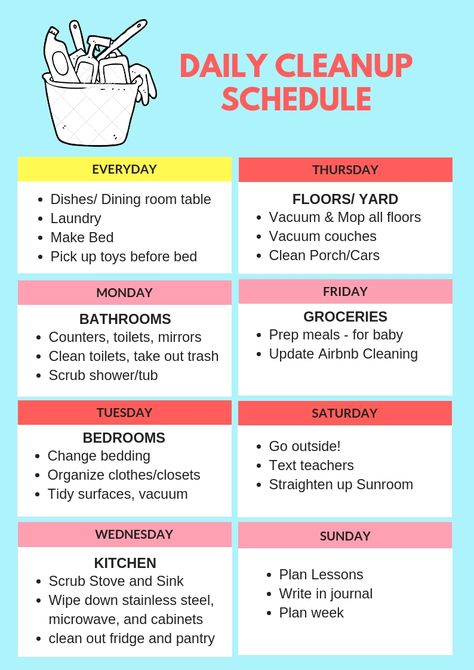 University Cleaning Schedule, House Work Schedule, Cleaning Schedule For Working Women, Cleaning Schedule With Pets, Schedule To Keep House Clean, Daily Routine Schedule For Adults Time Management Cleaning Lists, Easy To Follow Cleaning Schedule, Working Mom Cleaning Schedule, Easy Cleaning Schedule