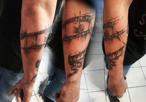 Filmstrip tattoo Filmstrip Tattoo, Camera Tattoos, Film Strip, Sleeve Tattoos, Tattoo Ideas, Tattoos, Pins, Quick Saves