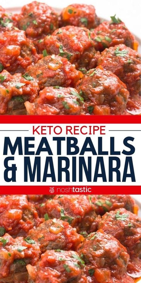 The whole recipe is given in link below. Its free If you need a new family dinner this should be it. Flavorful meatballs baked until golden & then covered with tomato sauce & cheese. This is pure comfort food and an easy main course dinner. It is Italian American food at its finest! This easy recipe is low carb, keto, gluten free, grain free, and sugar free #ketomeatballs #ketorecipes #ketodiet #ketolowcarb #ketomeals #keto No Carb Meatballs, Meatballs And Marinara, Meatballs Keto, Dieting Foods, Dinner Seafood, Keto Meatballs, Gluten Free Meatballs, Low Carb Meatballs, Keto Beef