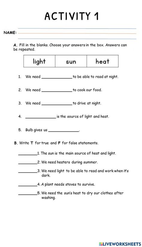 Heat And Light Worksheets, Heat Energy Activities, Energy Quiz, States Of Matter Worksheet, Matter Worksheets, Vertebrates And Invertebrates, Living And Nonliving, Sources Of Heat, Energy Activities