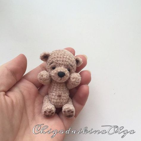 Amigurumi Small Teddy Bear Free Pattern Crochet Teddy Bear Pattern Free, Small Teddy Bear, Teddy Bear Patterns Free, Bear Patterns Free, Small Teddy Bears, Tiny Teddies, Crochet Bear Patterns, Crochet Animal Amigurumi, Crochet Teddy Bear Pattern