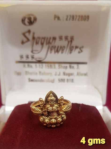 Lakshmi Devi Rings Gold Latest Design, Laxmi Devi Rings Gold, Laxmi Ring Designs, Lakshmi Rings Gold, Laxmi Devi Finger Rings Gold, Lakshmi Devi Rings Gold, Tassel Saree, Gold Buttalu, Latest Gold Ring Designs