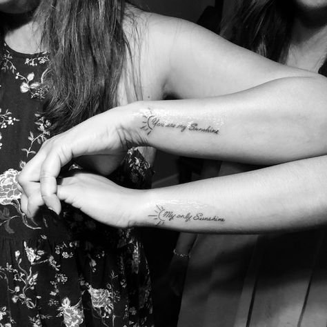 Mother Daughter Sunshine Tattoos, You Are My Sunshine Music Notes Tattoo, You Are My Sunshine My Only Sunshine Tattoo, You Are My Sunshine Tattoo Mom Daughter, My Only Sunshine Tattoo, You Are My Sunshine Tattoo, My Sunshine Tattoo, Mum And Daughter Tattoo, Mother Daughter Tattoo