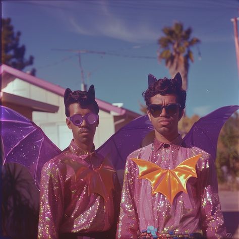 🦇 Glitter Bats ✨ . . . . . . . . . . . #bats #glittermakeup #gothboy #gothaesthetic #gothvibes #vampire #whatwedointheshadows #60s #70s Donna Outfits, Chaos Dreamland, Summerween Party, Alt Subcultures, Artwork Aesthetic, Visual Puns, Atomic Retro, Extra Fashion, Lala Land