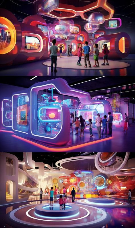 Kids Play Centre, Vip Ticket, Kids Stage, Arcade Room, Tv Set Design, Kids Technology, Interactive Exhibition, Event Booth, School Wall Art