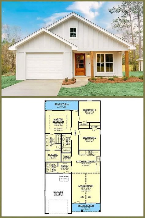 Single Story House Floor Plans, Smart House Plans, Ranch House Floor Plans, 3 Bedroom Home Floor Plans, 3 Bedroom Floor Plan, Cozy Bedrooms, Floor Plans Ranch, Small House Layout, House Plans 3 Bedroom