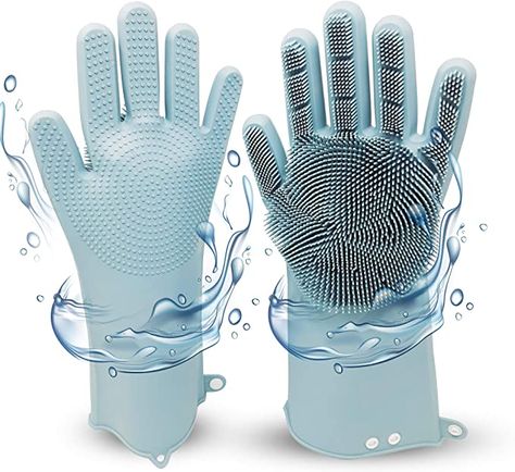 Magic Silicone Gloves with Brush, Reusable Washing Up Gloves, Household Gloves, Wash Scrubber, Cleaning Brush, Magic Gloves, Gloves for Kitchen, Bathroom, Pet Hair, Car Washing (Blue) : Amazon.de: Home & Kitchen Kitchen Hygiene, Magic Gloves, Silicone Gloves, Car Washing, Cleaning Motivation, Washing Up Liquid, Pet Stuff, Car Painting, Car Care