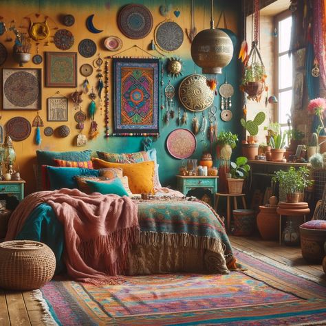 🌸🌙 Notte Magica: Dormi in una Camera da Letto Bohemien dove Arte e Comfort si Fondono. #BohemienDreams #CameraArtistica 🌟🛏️ Natural Stones Jewelry, Mojo Dojo Casa House, Boho Throw Blanket, Colorful Bohemian, Bohemian Colors, Boho Cottage, Vintage Shopping, Stones Jewelry, Boho Interior