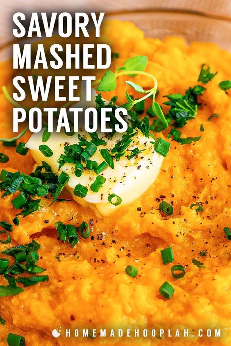 Thanksgiving Yam Recipe, Savory Mashed Sweet Potatoes, Canned Sweet Potato Recipes, Mashed Sweet Potatoes Healthy, Potato Entree, Savory Sweet Potato Recipes, Mashed Yams, Whipped Sweet Potatoes, Sweet Potato Seasoning