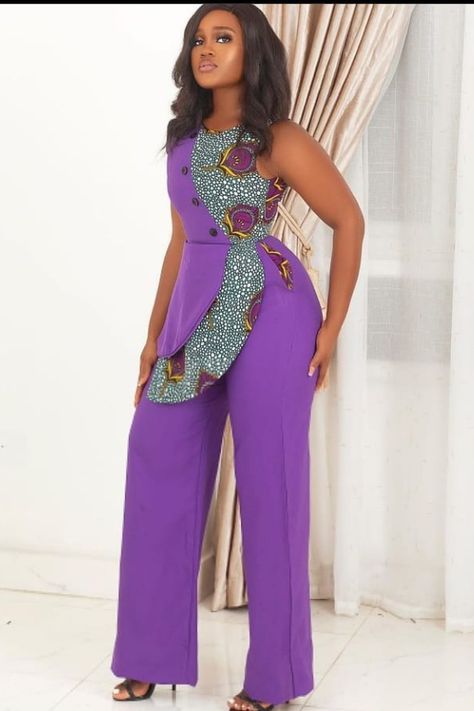 Ankara Jumpsuit Styles, Ankara Trousers, African Print Jumpsuit, Best African Dresses, African Fashion Skirts, African Wear Dresses, Afrikaanse Mode, African Fashion Modern, African Fashion Women Clothing