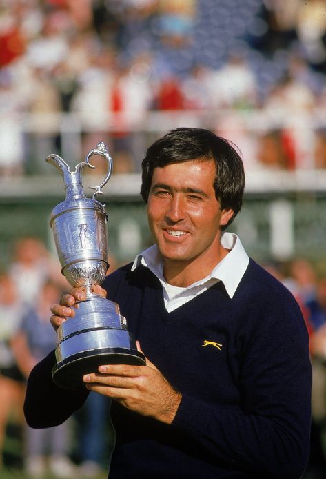 22 Jul 1984:  Seve Ballesteros of Spain holds aloft the Claret Jug after winning the British Open played at St Andrews in Fife, Scotland. \ Mandatory Credit: David Cannon /Allsport Seve Ballesteros, Golf Trophy, Golf Trophies, Famous Golf Courses, Pro Golfers, Golf Photography, Golf School, Fife Scotland, Exhaust Tips