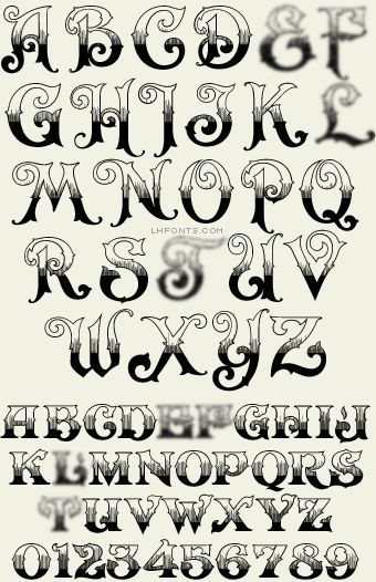 From the mind of Patrick Kalange comes this highly-imaginative font set reminiscent of old cigar labels and classic glass signage from the late 1800's. LHF Carnivàle is truly a one of a kind creation with its unique mix of Gothic and serif styles. Includes 4 fonts: Regular, Inset 1, Inset 2 & Block Shadow. Christus Tattoo, Letras Cool, Glass Signage, Tattoo Lettering Alphabet, Tattoo Fonts Alphabet, Calligraphy Fonts Alphabet, Lettering Styles Alphabet, Tattoo Lettering Styles, Graffiti Lettering Fonts