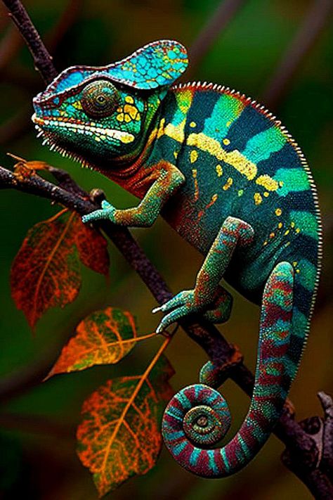 Colourful Animals Photography, Chameleon Tattoo Realistic, Chameleon Pictures, Chameleon Photography, Lizard Photo, Chameleon Painting, African Animals Photography, Reptile Expo, Colorful Lizards