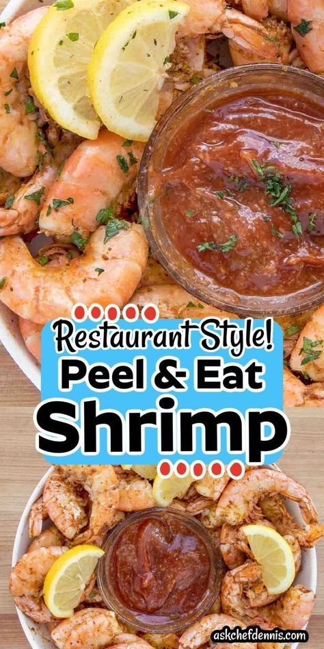 There is something magical about shrimp, and everyone’s eyes light up at the mention of having shrimp for dinner. And one of the easiest ways to wow your friends and family are to serve up a platter of this restaurant-style peel-and-eat shrimp from Ask Chef Dennis! Whether you serve them warm or cold, they’ll definitely be a crowd-pleaser! Shrimp For Dinner, Peel And Eat Shrimp, Best Shrimp Recipes, Chicken Gumbo, Delicious Seafood Recipes, Shrimp Appetizers, Scampi Recipe, Favorite Appetizers, Perfect Appetizers