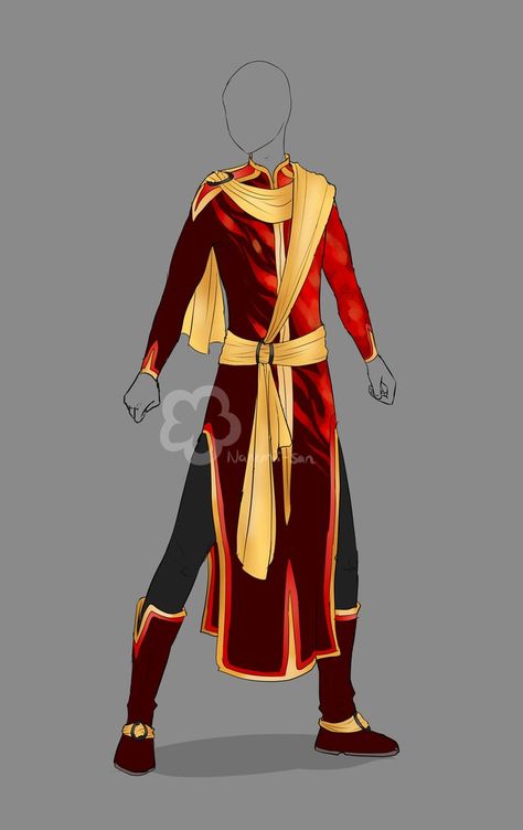 Fire mage costume by nahemii-san - Dont use without permission Fire Themed Outfits Men, Fire Elemental Male, Mage Outfit, Mage Costume, Fire Mage, Fire Costume, Fire Clothes, Third Place, Drawing Clothes