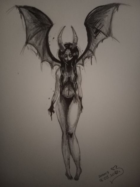 demon Devil Girl Drawing, Devil Art Drawing, Angel And Devil Drawing, Devil Sketch, Demon Sketch, Devil Illustration, Devil Drawing, Demon Drawing, Halo Drawings