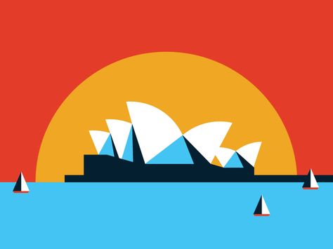 Sydney Opera House  by Alaina Johnson for Killer Infographics Sydney Opera House Illustration, Sydney Illustration, Australia Opera House, Australia Illustration, Sydney Skyline, Posters Australia, Visual Strategy, Tattoo Graphic, House Illustration