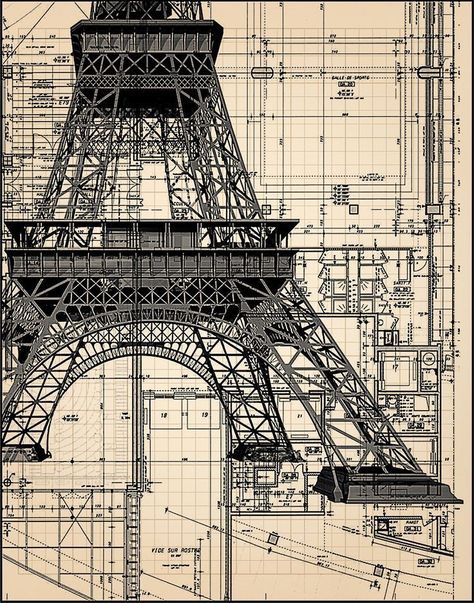 11x14 Poster, Landmark Poster, Eiffel Tower Art, Blueprint Drawing, Eiffel Tower Print, Paris Tour Eiffel, Cool Paper Crafts, Easy Paper Crafts Diy, Bedroom Wall Paint