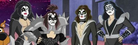 Starchild, Demon, Spaceman & Catman. Band Header, Kiss Icons, Star Child, Rock N Roll Art, Kiss Army, Kiss Pictures, Scooby Doo Mystery, Greatest Rock Bands, Kiss Band