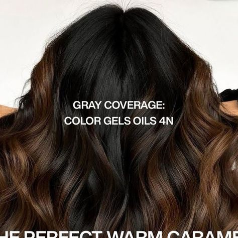 Redken on Instagram: "Get ready for Shades EQ and Color Gels Oils perfection. "I'll be keeping these formulas👇 in my back pocket," @live_love_dohair shares about this creation that is perfect for rich November vibes. 🖤🤎 Here is what Melissa used on her client: "🖤 Gray Coverage Retouch: Color Gels Oils 4N with Pro-oxide Cream Developer 20 Vol ➡️ If you guys haven't tried these you need to. Super quick to mix, no permanent color smell and 100% gray coverage. I'm in LOVE. 🖤 Root smudge (after lightening): Shades EQ 06ABn + 04ABn 🖤 Gloss: Shades EQ 2 parts 07NW, 1 part 07CB, 1 part 08VB ➡️ This gloss formula is THE PERFECT warm caramel." Ready to dive into these warm caramel vibes? Try out this formula yourself and be sure to tag #ColorGelsOils." Redken Color Gels Brown Formulas, Redken Color Gel Oils Formulas, Redken Color Gels, November Vibes, Root Smudge, Color Formulas, Carmel Color, Redken Color, Long Hair Color