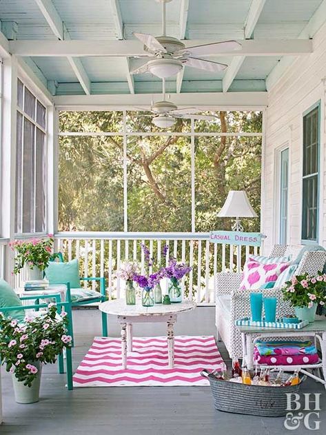 Porch Design Ideas, Porch Paint, Building A Porch, Summer Front Porches, Diy Porch, Summer Porch, Porch Flooring, Small Front Porches, Backyard Porch