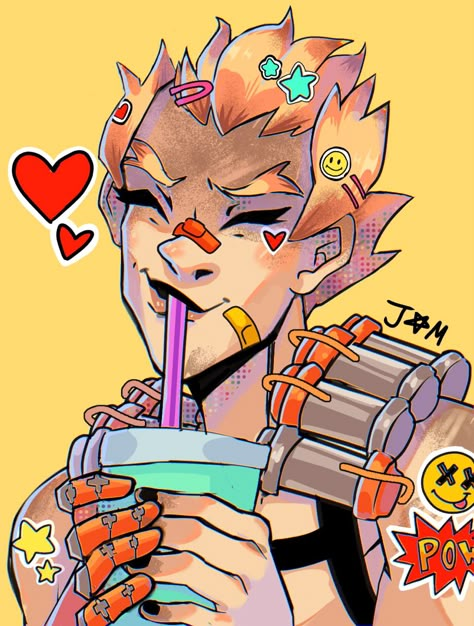 artist’s tiktok is j.a.m.star Mercy And Junkrat, Overwatch Icons Aesthetic, Overwatch Christmas Fanart, Junkrat Ow2, Boombox Overwatch, Ow Fanart, Zarya Overwatch, Junkrat Overwatch, Silly Rat