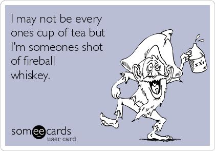 Fireball Quotes, Bartender Quotes, Whiskey Quotes, Keep On Keepin On, Fireball Whiskey, Funny As Hell, Funny Cards, Cup Of Tea, Bones Funny