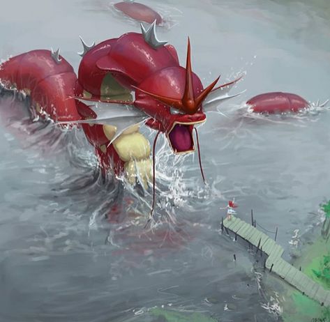 Red Gyarados, Pokemon Official Art, Pokemon Realistic, Pokemon Photo, Lake Monsters, Pokemon Official, Pokemon Mew, Shiny Pokemon, Pokémon Master