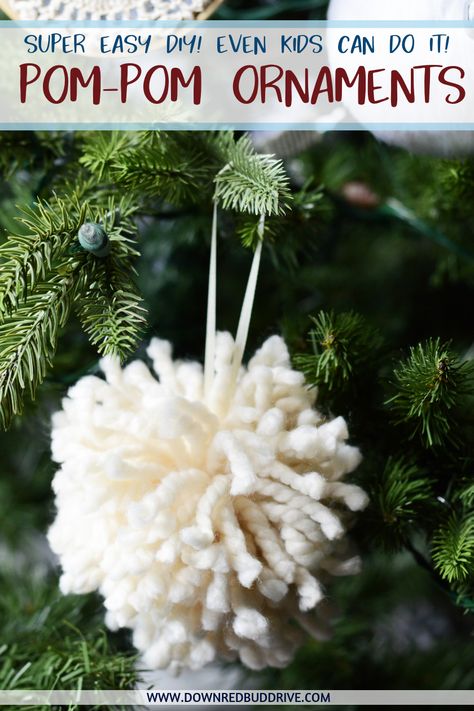 Pom Pom Ornament | Pom Pom Ornaments | Pom Pom DIY | Pom Pom Craft | Pom Pom Ornaments DIY | Pom Pom Ornaments Christmas | Pom Pom Ornaments for Kids | Ornaments DIY | Ornaments DIY for Kids | Ornaments DIY Christmas | Ornaments Handmade | Down Redbud Drive #pompoms #pompomornaments #christmasornaments #diychristmasornaments Whimsical Crochet, Christmas Crafts For Toddlers, Diy Christmas Ornaments Easy, Diy Pom Pom, Crochet Christmas Decorations, Diy Ornaments, Crochet Ornaments, Crochet Decoration, Diy Holiday Decor