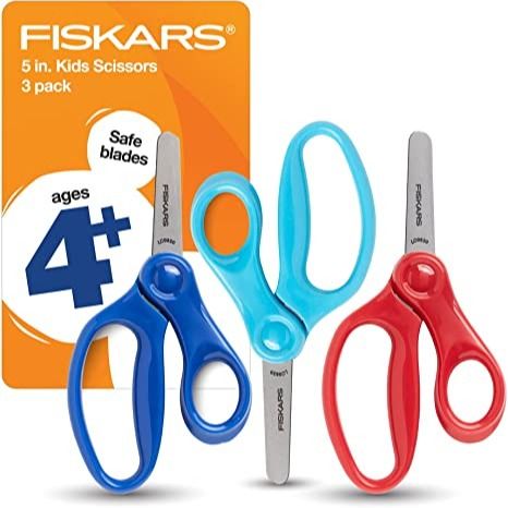 Fiskars Kids Scissors, Scissors for School, Safety Scissors, Blunt Tip Scissors, 5 Inch, 3 Pack, Red, Blue, Turquoise Scissors For School, Bts Ages, School Supplies For Kids, Kids Scissors, Safety Scissors, Best Scissors, Classroom Materials, Kids School Supplies, Paper Craft Supplies