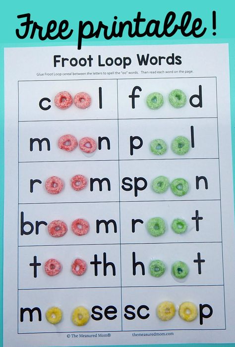 This oo words worksheet is so fun it won't feel like a worksheet at all! (This post contains affiliate links.) Have you seen all the free resources I've sha Oo Words Worksheet, Oo Sound Worksheets, Oo Sound, Froot Loop, Oo Words, Words Worksheet, Fun Fruit, Practice Reading, Long Vowels