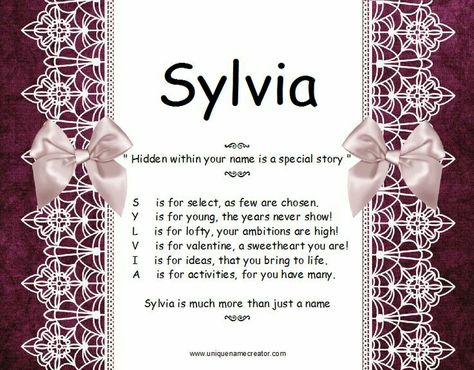 Sylvia Core, Name Creator, Capricorn Quotes, Stylish Alphabets, Unique Name, Unique Names, Names With Meaning, Floral Tie, Me Quotes