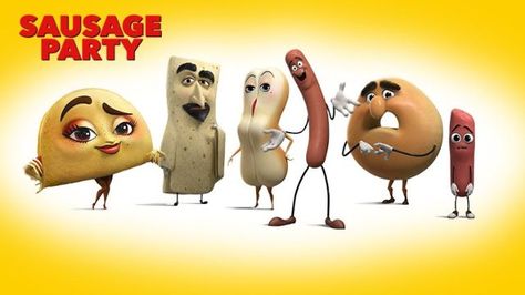 Sausage Party (2016) Sausage Party Movie Characters, Sausage Party Movie, Craig Robinson, Sausage Party, Michael Cera, Seth Rogen, Aqua Teen, Fantasy Props, Least Favorite