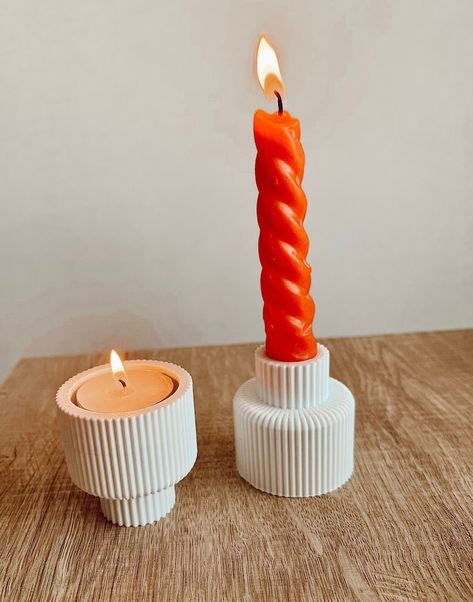 Printed Candles, Modern Candle Holders, Cute Presents, Tea Light Candle Holder, Tiny House Decor, Minimalist Home Decor, Concrete Decor, Light Candle, Dream Decor