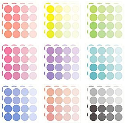 Monolike Circle Stickers - Solid Round Dot Stickers Small Size Set, 9 Type Stickers 18 Sheets: Amazon.ca: Home & Kitchen Stickers For Journaling, Dot Stickers, Collage Journal, Circle Stickers, Color Palette Challenge, Palette Art, Color Test, Color Circle, Brand Color Palette