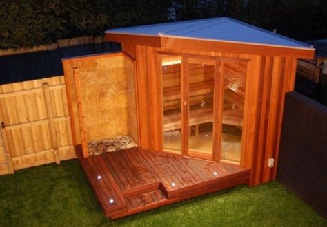 17 Sauna And Steam Shower Designs To Improve Your Home And Health Home Infrared Sauna, Steam Shower Enclosure, Sauna Ideas, Diy Sauna, Sauna Diy, Sauna Steam Room, Hot Tubs Saunas, Sauna Design, Sauna Room